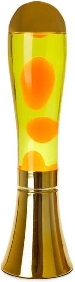 Balvi Magma Lavalamp - 45 x 12 cm - Aluminium/Glas - Goud/Oranje