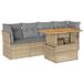 VidaXL 5-delige Loungeset met Kussens, Poly Rattan, Beige