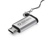 Sonero Micro USB naar USB-C adapter, compatibel met Apple-apparaten, OTG-ondersteuning, perfect geschikt voor e-bikes, incl. lus/karabijnhaak, aluminium behuizing, zilver