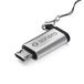 Sonero Micro USB naar USB-C adapter, compatibel met Apple-apparaten, OTG-ondersteuning, perfect geschikt voor e-bikes, incl. lus/karabijnhaak, aluminium behuizing, zilver