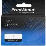 PrintAbout Huismerk Etiket 2166659 Zwart op Wit