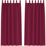 vidaXL - Blackout Gordijnen - Wijnrood - 2 stuks - 245 x 140 cm