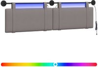 vidaXL - Hangend hoofdbord - Taupe - Stof