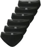 SCHIESSER Slip Set van 6 Zwart Dames Katoen/Elastaan Effen Maat XXL