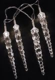 HI Ijspegelverlichting - 2x - 40 led lampjes - helder/koel wit - 400 cm - buiten - lichtsnoer