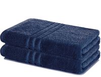Lavea® Set van 2 Badhanddoeken 70x140 cm 100% Katoen – Zacht en Absorberend – Ideaal als Grote Badhanddoek, Badlaken of Handdoek – Marineblauw