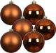 Decoris Boules de Noël - 24 pièces - 6 cm - Cuivre/Cognac Brun - Plastique