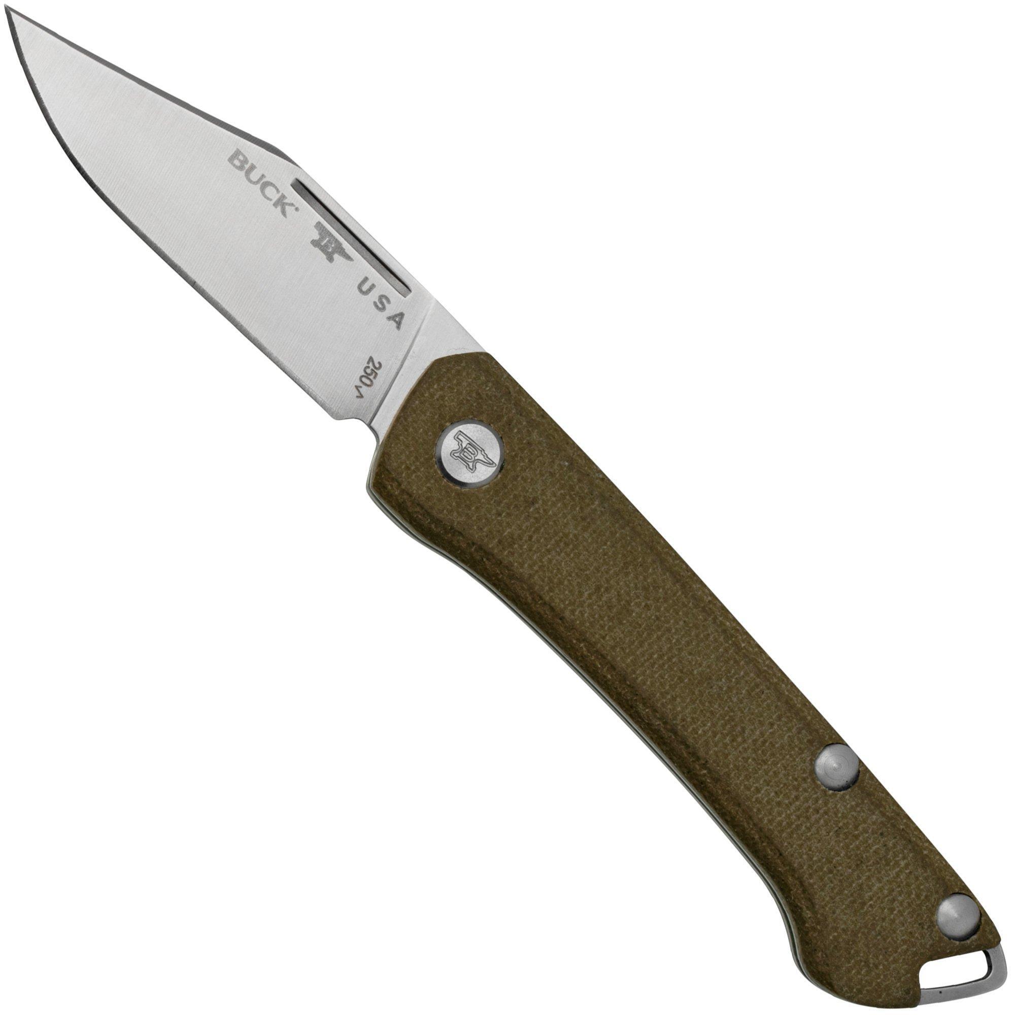 Buck Saunter 0250GRS1, Clip Point, Green Micarta, zakmes