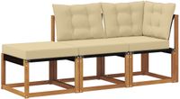 vidaXL 3-delige modulaire buitensofa, naturel en beige