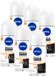 NIVEA Black & White Ultimate Impact Anti-Transpirant Deo Roller - Anti-Vlekken Deo - 72u bescherming - Voordeelverpakking - 6 x 50ml