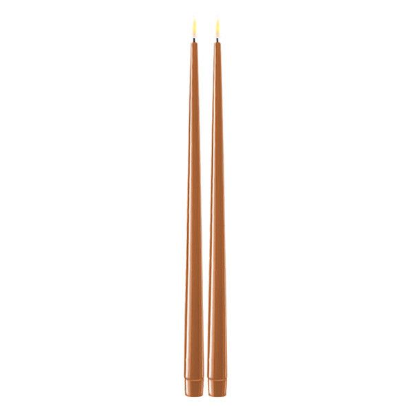LED Dinerkaars - 38 cm - Caramel - 3D Vlam - Shiny - 2 stuks - Deluxe HomeArt