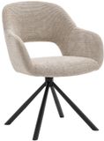 DÉJA Living Eetkamerstoel Livia - Taupe - Draaibaar - Set van 2