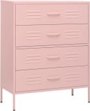 vidaXL Ladekast - 80x35x101,5 cm - Staal - Roze