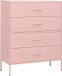 vidaXL Ladekast - 80x35x101,5 cm - Staal - Roze
