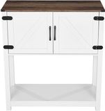 VEVOR Koffiebarkast, 80 x 35 x 88 cm, koffiebarkast met opbergruimte op 3 niveaus, salontafel met magnetische deuren, dressoir voor eetkamer, keuken, entree, woonkamer, bruin en wit