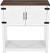 VEVOR Koffiebarkast, 80 x 35 x 88 cm, koffiebarkast met opbergruimte op 3 niveaus, salontafel met magnetische deuren, dressoir voor eetkamer, keuken, entree, woonkamer, bruin en wit