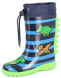BECK Regenlaarzen 'Dinoworld' navy / lichtblauw / lichtgroen