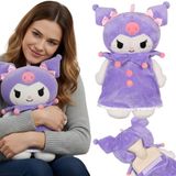 Hello Kitty KUROMI Rubberen warmwaterkruik met ZACHTE hoes, Thermofor GROTE warmwaterkruik met hoes, Mascot 750 ml