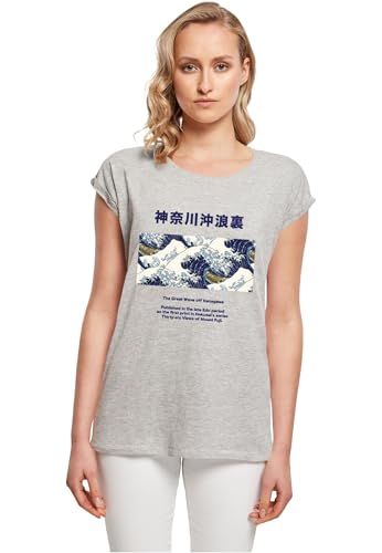 Merchcode Dames Tops Ladies APOH - Hokusai 36 T-shirt - Heather Grey - M