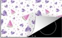 Merkloos KitchenYeah® Inductie beschermer 77x51 cm - Druiven - Watermeloen - Pastel