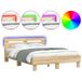 VidaXL Bedframe met hoofdeinde en LED Sonoma eiken 120 x 190 cm