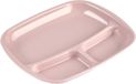 Plasticforte assiettes repas compartimentées - rose - plastique - 21 x 24 cm - 3 compartiments - bbq et camping