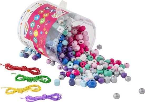 Grafix Hobbykralen Set - Houten Kralen - Multi - 250 Stuks
