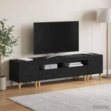 Maison Exclusive - Ensemble de 3 meubles TV LED Delft noir bois d'ingénierie