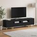 Maison Exclusive - Ensemble de 3 meubles TV LED Delft noir bois d'ingénierie