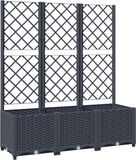 vidaXL Jardinière avec treillis 120x40x136 cm polypropylène bleu gris