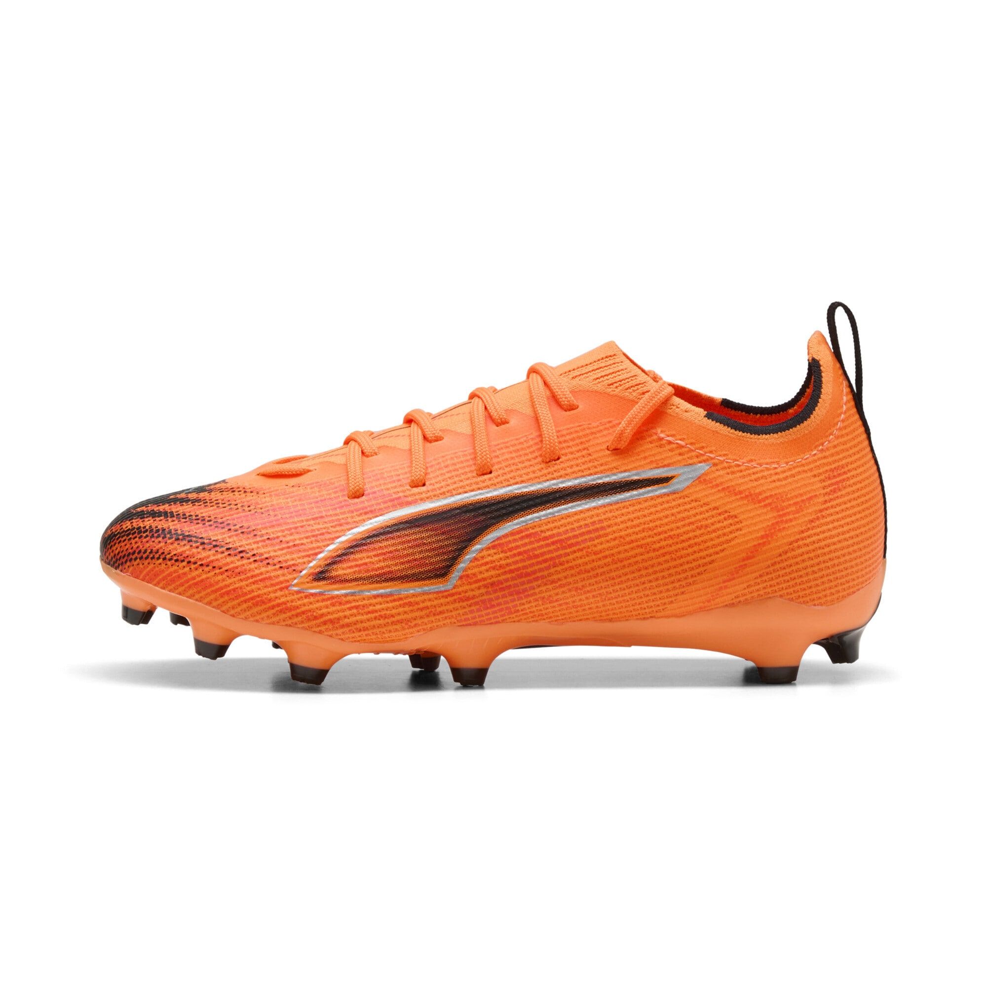 PUMA Ultra 6 Pro Fg/Ag Jr voetbalschoen voor kinderen, uniseks, Heat Fire PUMA Zwart Gloeiend Rood, 29 EU