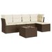 vidaXL 6-delige Loungeset met kussens, polyrattan, bruin