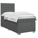 vidaXL Boxspringbed met matras, donkergrijs, 100 x 200 cm