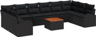 vidaXL Banc de jardin noir poly rotin
