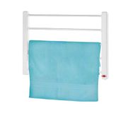Jocca Elektrische handdoekradiator voor de badkamerwand, drooghanddoekradiator, drogen, voorverwarmen, snelle verwarming van handdoeken, lichtweergave, laag stroomverbruik, montageset inbegrepen (wit)