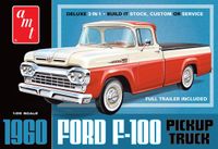AMT 1407 1960 Ford F-100 met Trailer - Amerikaanse Auto Plastic - 1:25 - Modelbouw