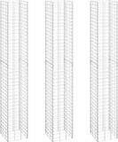 vidaXL Jardinière en gabion 3 pièces surélevé 30x30x200 cm fer