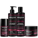 KERARGAN - 4-Staps Keratine Routine voor Beschadigd Haar - 3x250ml+50ml | Shampoo, conditioner, haarmasker en serum met keratine herstellen, maken glad en beschermen in vier stappen