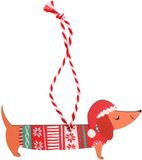 {"int": null, "string": "Rex London"} Rex London Houten Kersthanger Teckel - Multicolor - 10 cm