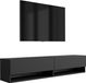 3xE living meuble TV, 170 cm, noir mat