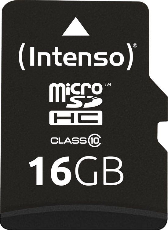 Intenso 16 GB MicroSDHC geheugenkaart - Class 10 - met SD adapter