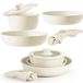 Merkloos Omgoods - Keramische Pan Set met Verwijderbare Handgreep - 5-delig, Inclusief 18 cm, 20 cm en 26 cm