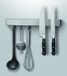 Metaltex - Magnetische Messenhouder Metallika met Verstelbare Haken - Messenmagneet - Magneetstrip voor Keukenmessen en Keukengerei - RVS - 39 cm