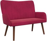 vidaXL 2-Zits Sofa Wijnrood 115 x 61 x 87 cm fluweel