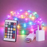 M Ledme M mimotec led-lichtketting voor buiten, USB, 15 m lang, RGB-licht: van kleur veranderende lampen, IP65 waterdicht, ideaal voor terrassen en tuinen. LM2969