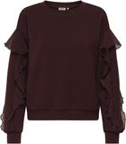 Only Trui Onlscarlet L/s Flounce Swt 15364212 Decadant Chocolate Dames Maat - XL