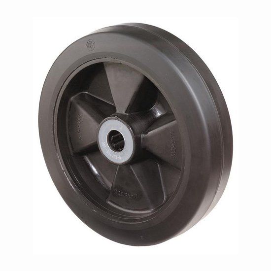 BS Rollen Reserve-wiel | wiel-d. 100 mm draagvermogen 140 kg | rubber zwart | as-d. 12 mm naaflengte 40 mm | 1 stuk - B60.100 B60.100