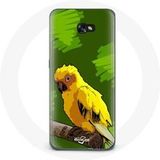 Maniacase Hoesje voor Samsung Galaxy A3 2017 Geel parkiet vogels groene achtergrond