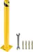 VEVOR Veiligheidspaal Veiligheidsbarrière 107 cm hoog Gele gepoedercoate buis, 11,4 cm buisdiameter Stalen veiligheidsbarrière met 4 ankerbouten voor verkeersgevoelige gebieden