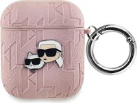 Karl Lagerfeld Étui Monogram Karl & Choupette Head pour AirPods 1 / 2 - Rose